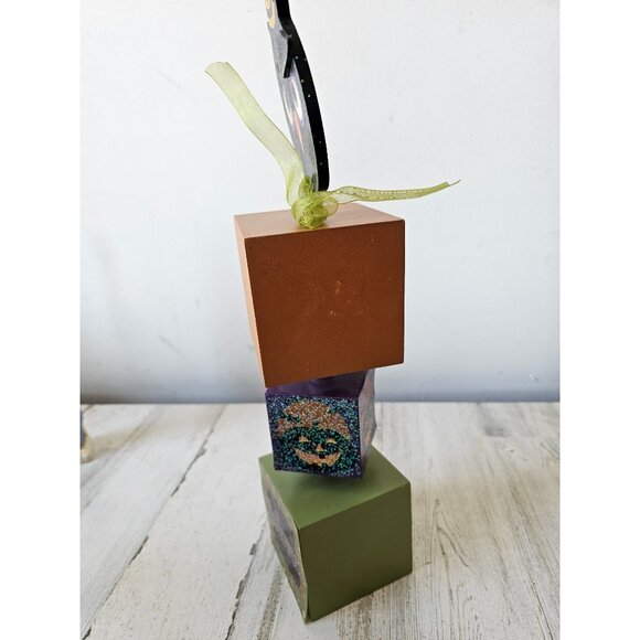 Jo-ann pumpkin block owl Halloween decor large unique shabby chic‎ - Picture 2 of 7